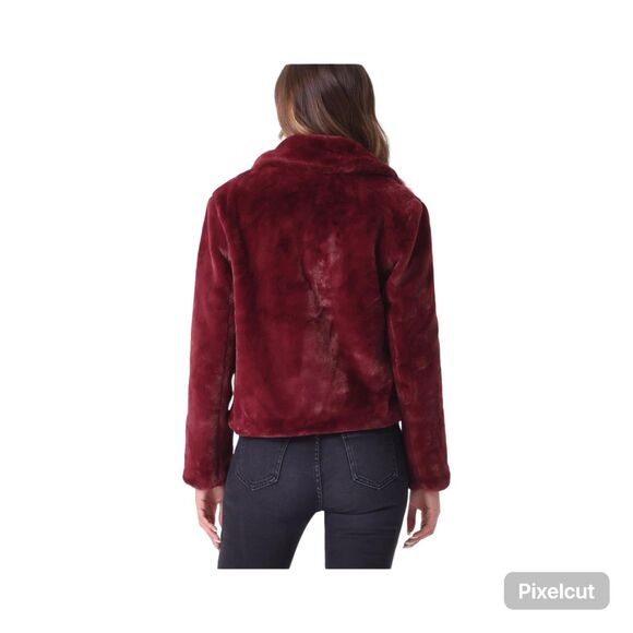 Allegra K Size Large Womens Cropped Faux Fur Jacket Cardigan Shrug Fluffy Coat - Picture 2 of 6